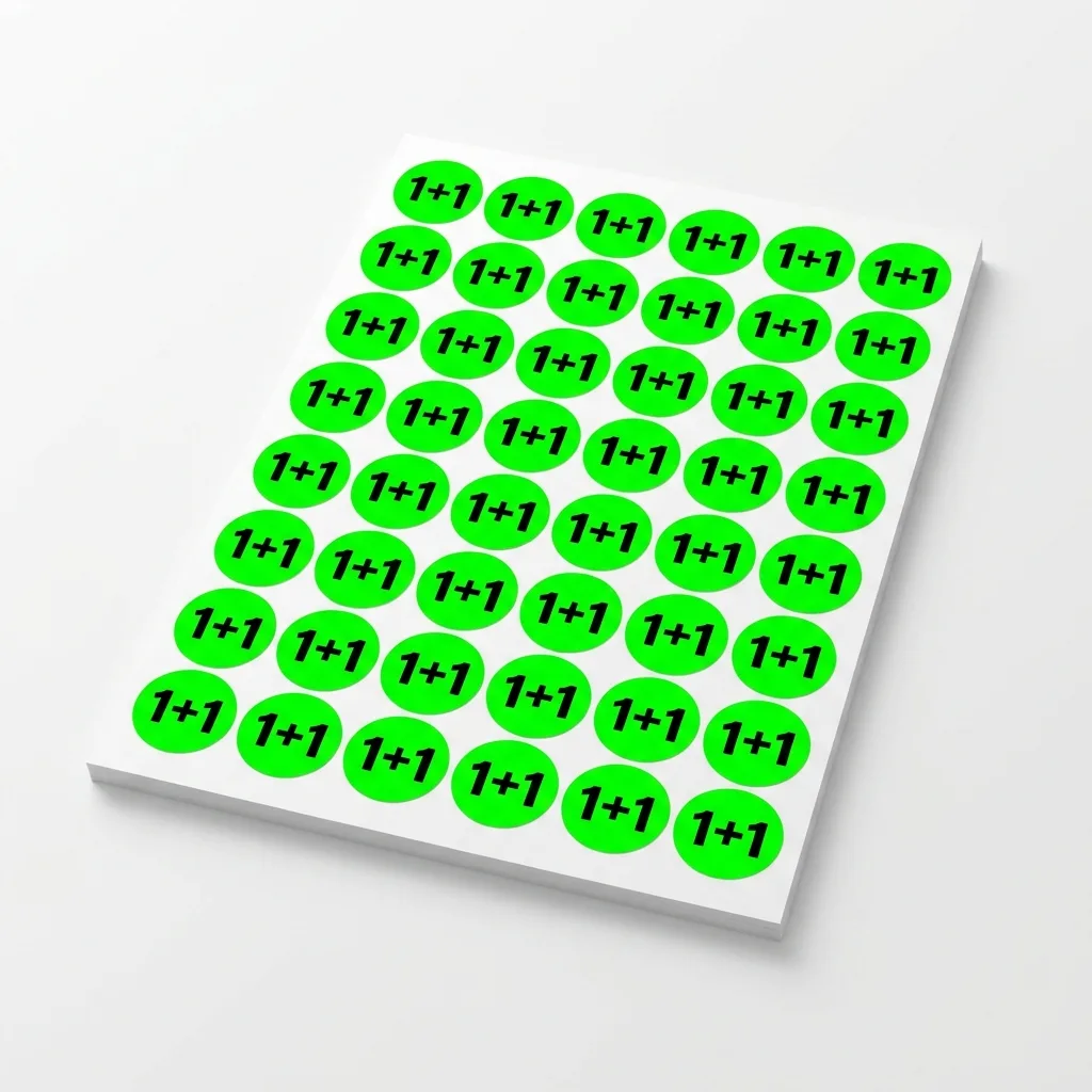 Naklejki cenowe „1+1” zielony fluo